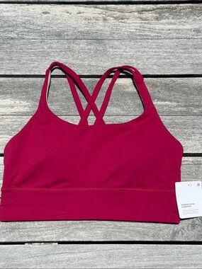 Lululemon Energy Longline Bra Berry Rumble Size 8 NWT Medium Support B–D Cups